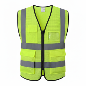 Chaleco de Seguridad Reflectante ANSI Clase 2 Impermeable para Hombre y Mujer, Amarillo, con Logotipo Personalizado, para Uso en Construcción, Cumple con las Normas ANSI/ISEA - Product Image 1