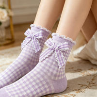 Nœud papillon personnalisé en dentelle à carreaux pour accessoires de cheveux, décoration de chaussettes de robe pour filles, nœud en ruban de polyester écologique pour Noël
