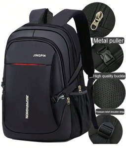 Мужской непромокаемый нейлоновый рюкзак с застежкой-молнией - Product Image 1