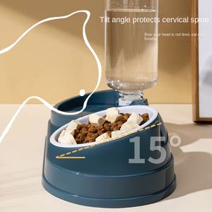 Automatic Double <strong>Bowl</strong> for Cat and <strong>Dog</strong> Pet <strong>Bowl</strong> Solid Pattern <strong>Plastic</strong> Pet Supplies - Product Image 3