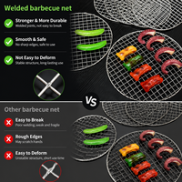 Grilles de cuisson coréennes personnalisées en gros, en acier inoxydable 304 antiadhésif, résistantes à la chaleur, durables, pour four domestique et micro-ondes