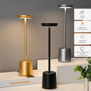 Lampada da Tavolo <span class=keywords><strong>LED</strong></span> Moderna e Semplice, Ricaricabile, Touch, in Metallo, con Temperatura di Colore Regolabile, Tre Colori, <span class=keywords><strong>per</strong></span> Comodino, Bar, Uso Esterno Notturno - Product Image 2