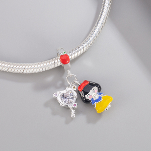 Ciondoli Pan in Argento: Ragazza, Principessa, Lampada, Specchio, Teiera, Tappeto, Rosa, Fiore, Perline - Compatibili con Braccialetti Originali, Gioielli, Compleanno, Berluque, Fai da Te - Product Image 5