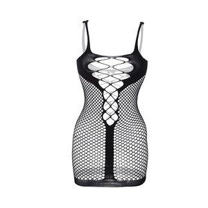 Vêtements pour femmes Mature Mesh Sheer Erotic Lingerie Femme Sexy Babydoll Halters Fishnet Jumpsuit Control Slips Dresses - Product Image 4