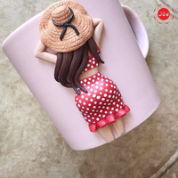 Tasse à café en argile polymère, pour fille, accessoire de cadeau, design personnalisé, 1 pièce