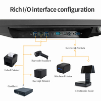 Terminal de Ventas Táctil Glong Windows con Intel I5 para Cajeros de Restaurantes, Base Plegable que Reduce el Tamaño del Paquete, Color Negro, 1 Año de Garantía