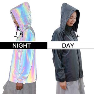 Chaquetas reflectantes de Color neón <span class=keywords><strong>para</strong></span> hombre, abrigo cortavientos con capucha y cremallera, <span class=keywords><strong>ropa</strong></span> de baile, <span class=keywords><strong>para</strong></span> correr, motociclista - Product Image 4