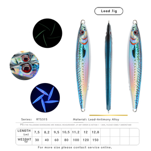 JIGGINGSOUL-RTS315-JS30g40g60g80g100g120g150g Jig Vertical Impreso en 3D para Pesca de Macarela en Agua Salada, Jig de Velocidad para <span class=keywords><strong>Barracuda</strong></span> - Product Image 2
