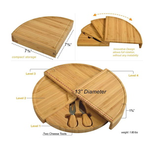 Tablero de charcutería de madera de bambú con juego de cuchillos para servir carne, queso y aperitivos - Product Image 5