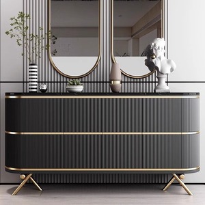 Italian Marble Top Luxury Modern <strong>Storage</strong> Cabinet Large Capacity White <strong>Sideboard</strong> for Home Furniture for Apartment Villa Living - Product Image 5