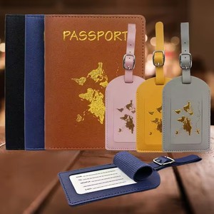 Set Personalizzato di Etichetta per Bagagli con Logo Dorato e Porta Passaporto <span class=keywords><strong>in</strong></span> <span class=keywords><strong>Pelle</strong></span> PU - Product Image 3