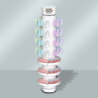 Présentoir circulaire en métal pour panneaux perforés, présentoirs pour cosmétiques et vernis à ongles, étagères pour magasins de détail, présentoirs rotatifs pour panneaux perforés