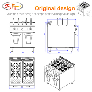 Cuisinière à pâtes à gaz avec armoire (12 paniers), 2 régulateurs de gaz, dispositif de sécurité flamme. Dispositif d'allumage antidéflagrant. - Product Image 5