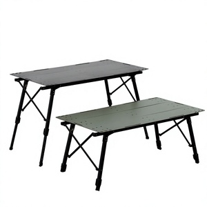 Grande table tactique de pique-nique d'extérieur en alliage d'aluminium en trois pièces Table de camping pliante à trois étages à hauteur réglable - Product Image 1
