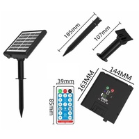 Guirlande lumineuse LED solaire effet pluie de météores, télécommandée, à intensité variable, accessoires décoratifs abstraits, avec piquet de sol en plastique