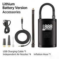 L6004 Nouveau compresseur d'air portable pour voiture 12V ABS avec manomètre numérique, moniteur de pression des pneus, lumière d'urgence automatique 3600mAh