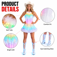 En stock, robe LED RGB lumineuse avec bottes lumineuses, costume de fête, performance sur scène, festival de musique, tenue pour spectacle en boîte de nuit
