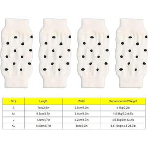 Protège-coudes pour chien à pois mignons, lot de 4, chauffe-jambes tricotés pour chiot, protège-mâchoires tricotés pour animaux de compagnie pour le froid - Product Image 4