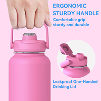 Bouteille d'eau de sport en acier inoxydable étanche de 32oz à double paroi isolée avec poignée supérieure sans BPA, idéale pour les voyages et l'entraînement