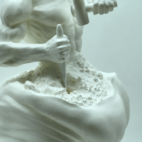 Sculpture d'art contemporaine en résine faite à la main, représentant une femme sculptant son propre corps, figurine de transformation corporelle pour décoration de galerie et de maison