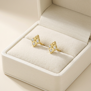 Hot Selling Trendy Design Minimalist Fine Jewelry Wholesale 14K Solid Gold Natural Diamond Single Fine <b>Piercing</b> Jewelry <b>Earring</b> - Product Image 5