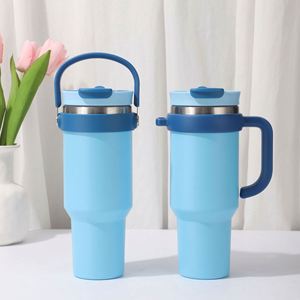Portable Classic Large Capacity 40oz 304 Stainless Steel <b>Thermos</b> Tumbler Straw 6-12 Hours Thermal Insulation for Outdoor Travel - Product Image 5