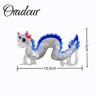 Oradour Pinces à cheveux en acrylique haut de gamme personnalisées au design de dragon pour les fêtes de bébés filles chinoises/coréennes Cheveux fantaisie pour femmes