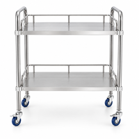 Chariot de stérilisation en acier inoxydable pour instruments médicaux, destiné aux CSSD hospitalières et au maniement des instruments chirurgicaux