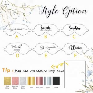หน้ากากปิดตาสำหรับนอนหลับแบบสั่งทำพิเศษ พร้อมชื่อ DIY ผ้าไหมปิดตาแบบกำหนดเองสำหรับงานแต่งงาน ของขวัญสำหรับเจ้าสาวและของชำร่วยงานแต่งงาน - Product Image 5