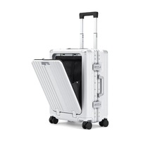 Valise à roulettes multifonctionnelle à ouverture frontale de 20 pouces avec serrure TSA, interface USB et support téléphone