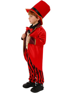 Costume d'Entraîneur d'Animaux pour Enfant Garçon Cosplay Costume Rouge de Performance de <span class=keywords><strong>Cirque</strong></span> avec Chapeau Halloween Carnaval Tenues de Jeu de Rôle Professionnelles - Product Image 3