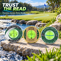 Niveau à bulle en émail personnalisé pour green de golf, double face, en métal, aide au putting, OEM, cadeau pour événement de club, directement du fabricant