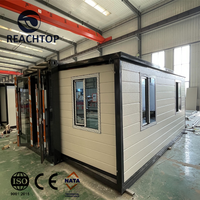 Conteneur plat de 20 pieds, deux chambres à coucher, maison préfabriquée et extensible, remorque de voiture avec maison mobile