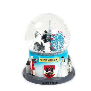 Pintura à mão maravilhosa dos desenhos animados castelo resina oem neve domo globo personalizado