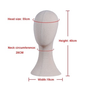 Wholesale Canvas Block <strong>Head</strong> Mannequin <strong>Head</strong> Wig Display <strong>Styling</strong> <strong>Head</strong> - Product Image 4