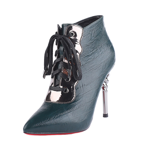 High-heeled Shoes Women's 2022 New Stiletto Pointed Toe <b>Boots</b> Lace-up Net Red Short <b>Boots</b> <b>Spring</b> and Autumn Single <b>Boots</b> - Product Image 6