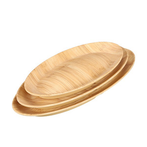 Assiette imitation bois Chaoshan pour fondue au bœuf avec poignée, assiette pour pâte de crevettes, boîte à viande pour sukiyaki et barbecue imitation bois - Product Image 5