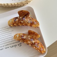 Dowell Nouveaux accessoires pour cheveux Automne Hiver Élégante pince à cheveux à fleurs incrustées de diamants Acétate Pince à cheveux haut de gamme
