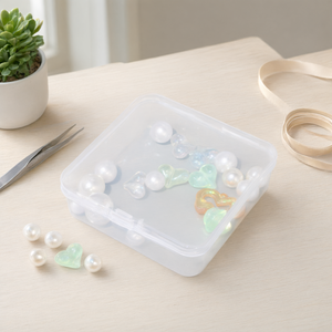 Boîte de rangement en plastique transparente, petite boîte carrée pour bijoux, perles, organisateur de perles, boîte pour pièces de bricolage - Product Image 3