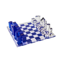 Jeu d'échecs de luxe en cristal transparent OEM/ODM, jeu d'échecs en acrylique