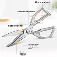 Ciseaux de cuisine multifonctionnels en acier inoxydable de qualité supérieure, 4 en 1, pour légumes, viande, volaille, pour chef cuisinier