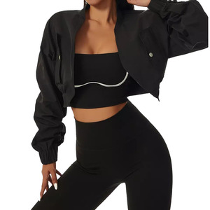 Nouvelle mode vestes pour femmes <span class=keywords><strong>manteau</strong></span> recadrée vestes courtes Style cool <span class=keywords><strong>manteau</strong></span> hippie à manches longues veste pour femmes - Product Image 5