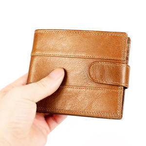 Andong Genuine Cow Leather Multiple Positions <b>Wallet</b> <b>for</b> Man <b>RFID</b> Button Purse Bag <b>Men</b> Retro Multifunctional Coin <b>Wallets</b> - Product Image 2