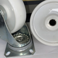 Roulette industrielle standard type pivotant fixe roues en nylon blanc 75 80 100 125 150 200mm roulette avec couvercle anti-enroulement