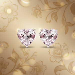 E1131 Heart Shape <b>Black</b> Diamond Stud <b>Earrings</b> <b>For</b> <b>Women</b> Romantic Claw Setting Crystal Jewelry - Product Image 2