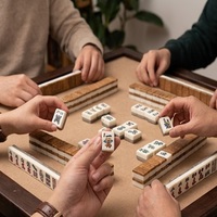Jeu de Mahjong de Luxe en Acrylique Prune, Portable, pour Voyage, Jeu de Mahjong Chinois, Dominos Colorés Personnalisés, Divertissement Familial