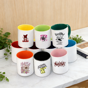Taza de Café de Cerámica Negra al por Mayor con Estampado de Gato - Product Image 1
