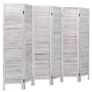 Séparateur de pièce classique en bois blanc, écrans de séparation hauts et pliants et diviseurs de pièce - Product Image 1
