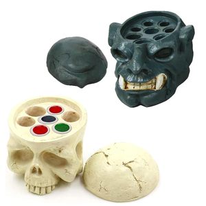 Hard Resin Skull Tattoo Ink Cup <b>Holder</b> 7 Holes Pigment Stand 4 Colors for PMU Tattoo Accessories Display - Product Image 1