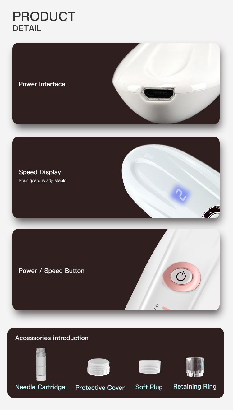 Nutri pen magical cosmetology micro needle pen electric meso micro cartridge option microneedling pen